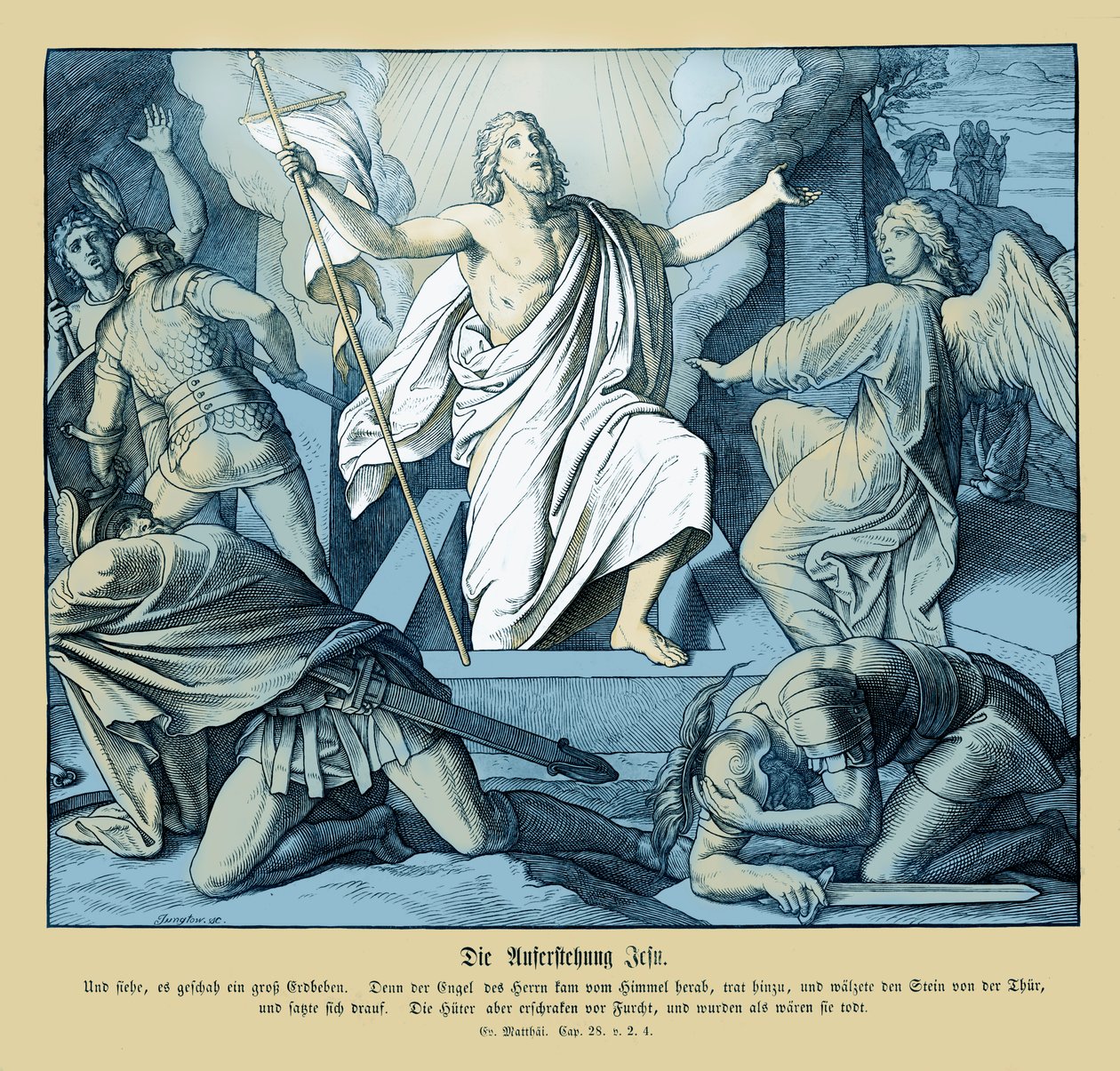 Resurrection of Jesus, Gospel of Matthew by Julius Schnorr von Carolsfeld