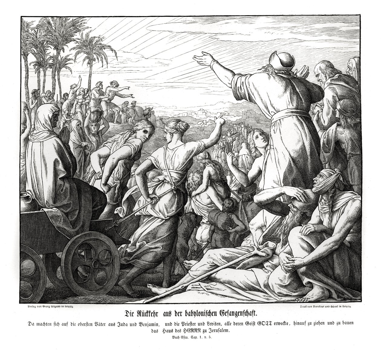 Return from Babylon, Ezra by Julius Schnorr von Carolsfeld
