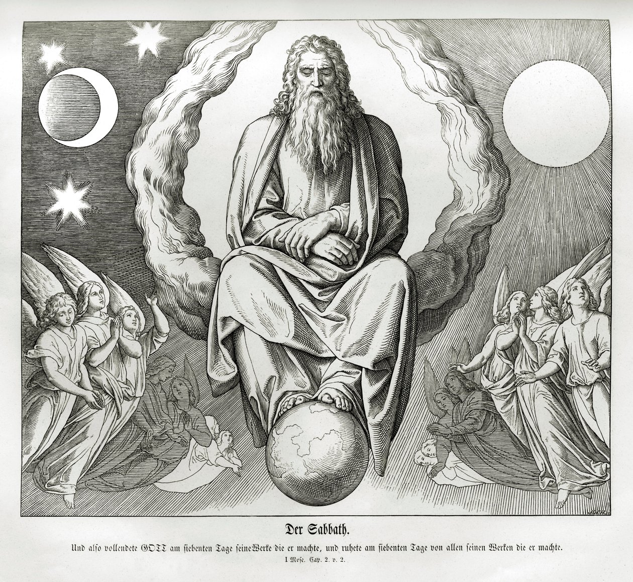 Seventh Day of Creation, Genesis by Julius Schnorr von Carolsfeld