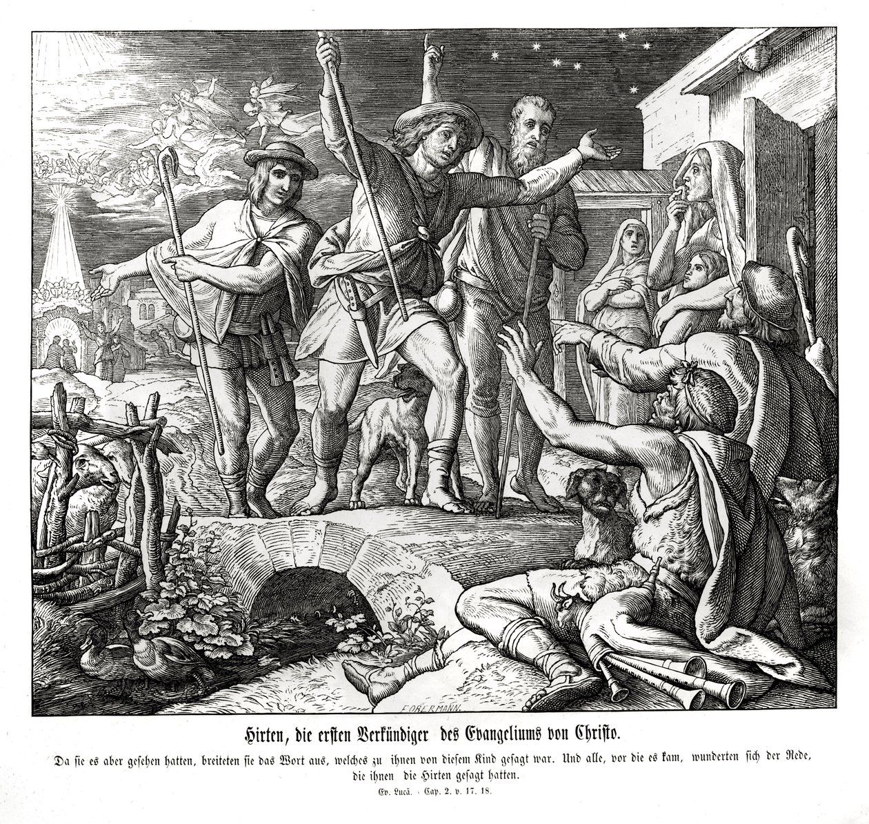 Shepherds Spread the Gospel, Gospel of Luke by Julius Schnorr von Carolsfeld