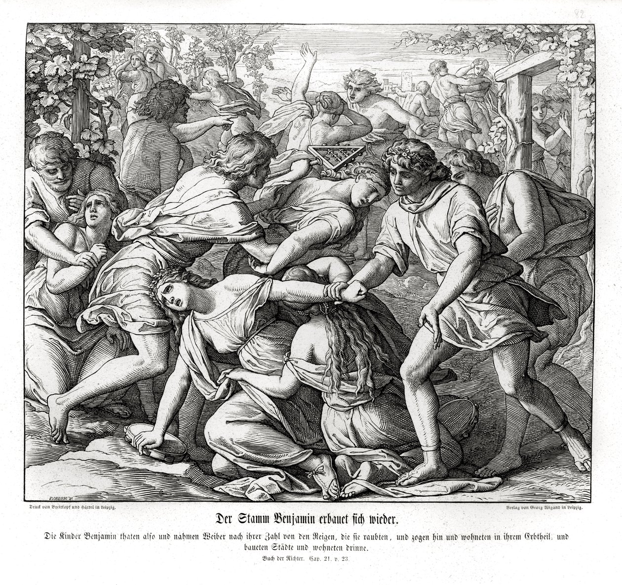 Sons of Benjamin and the daughters of Shiloh, Judges by Julius Schnorr von Carolsfeld