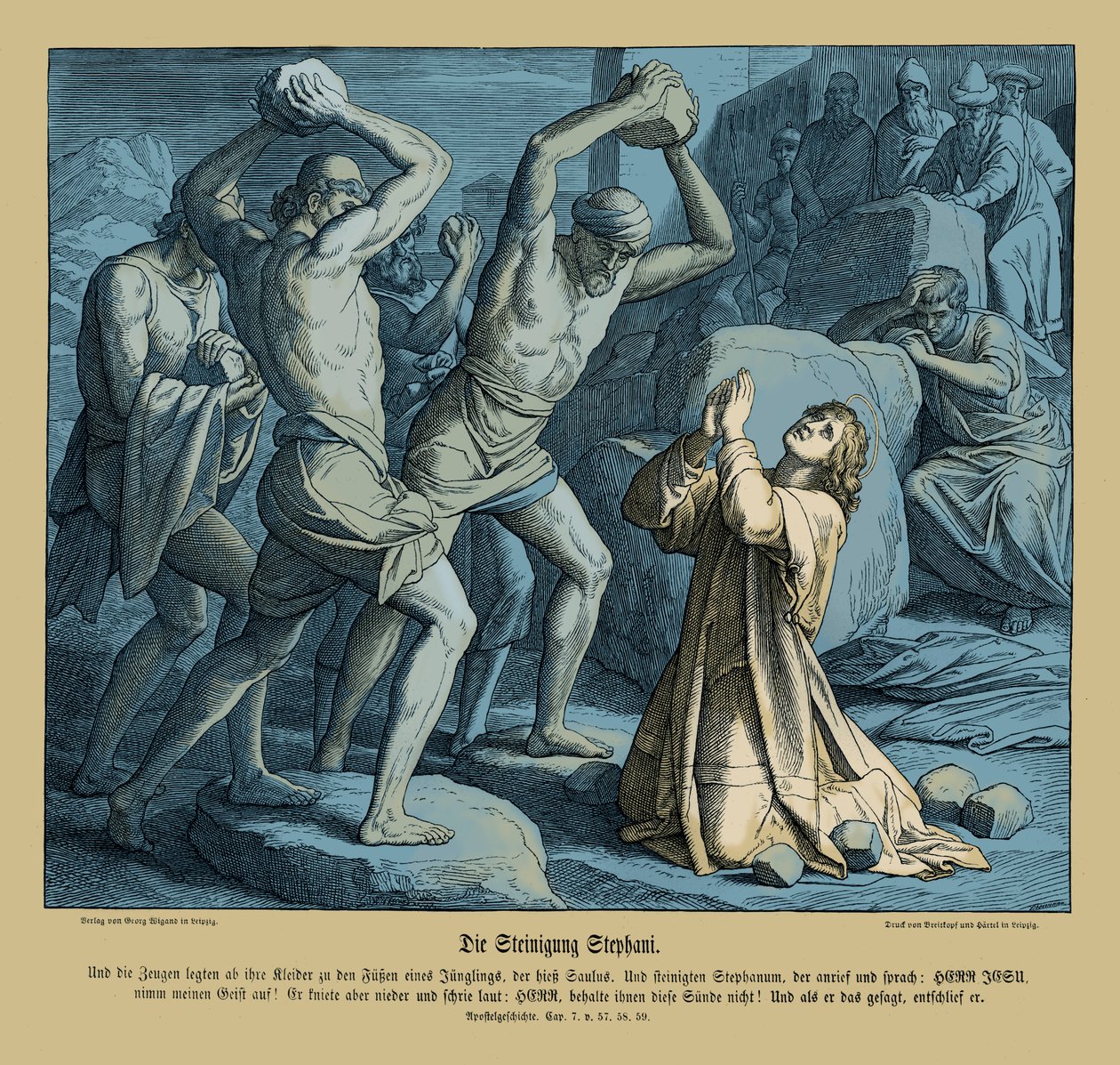 Stoning of Stephen, Acts of the Apostles by Julius Schnorr von Carolsfeld