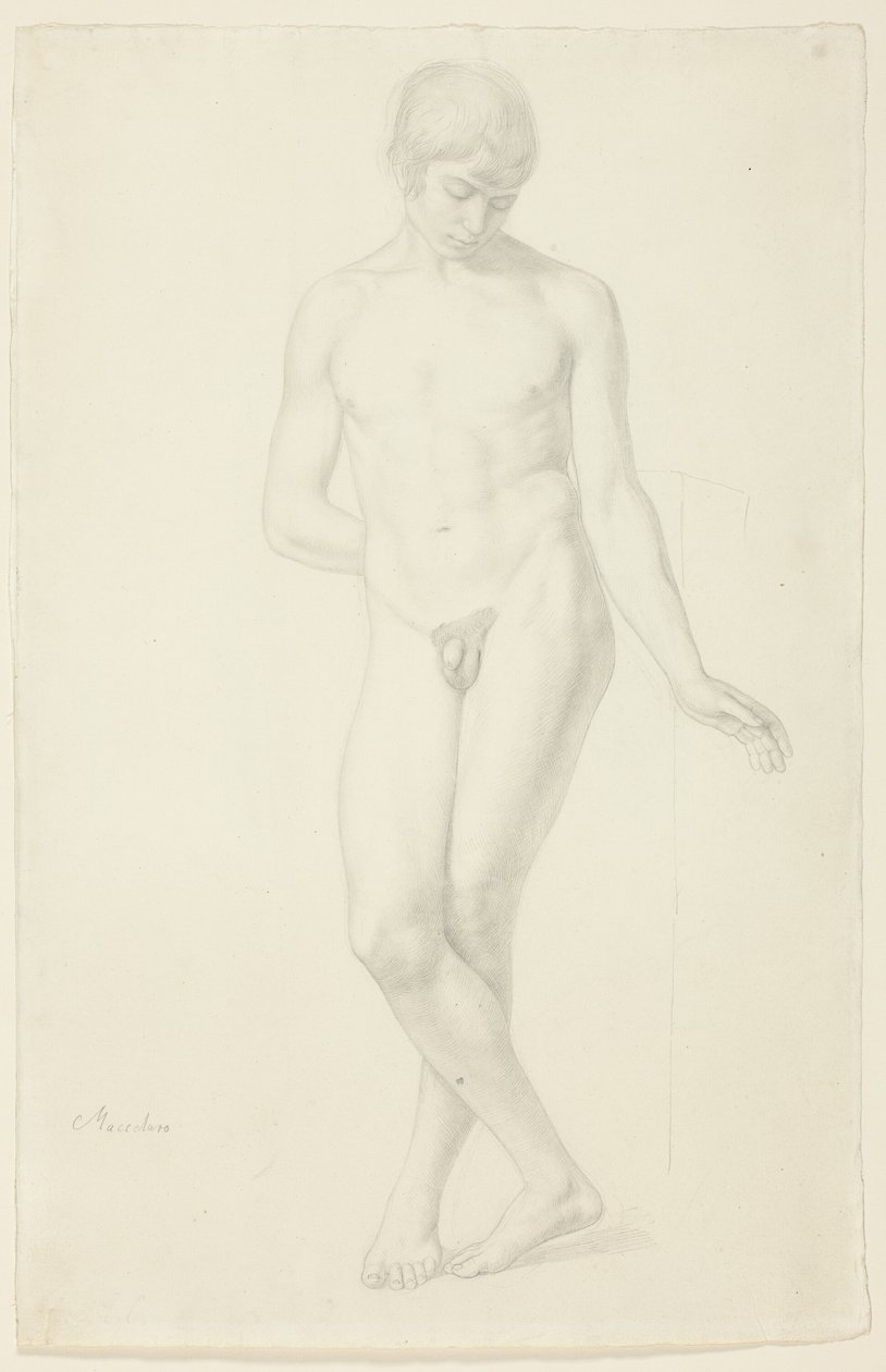 Study of a Standing Nude Youth by Julius Schnorr von Carolsfeld