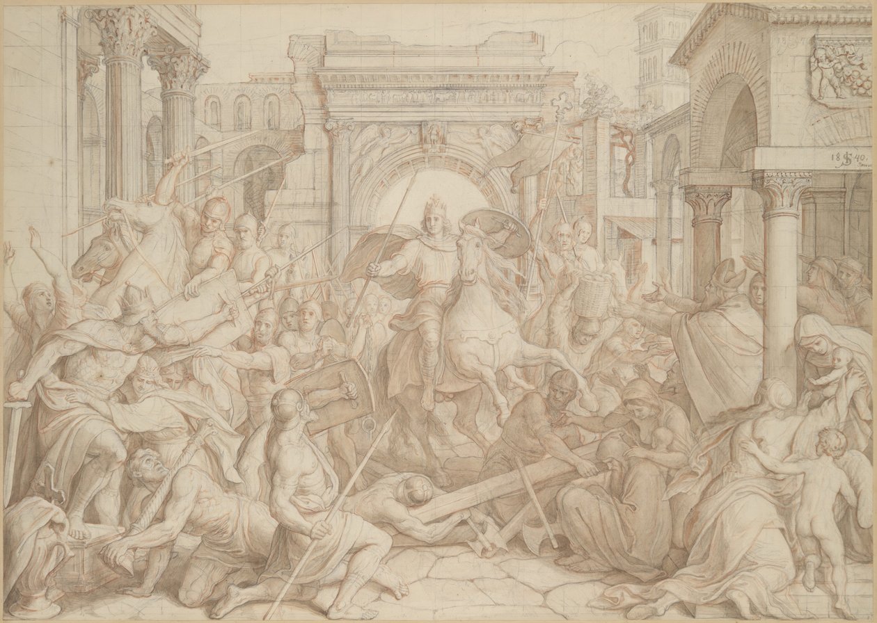 The Entrance of Charlemagne into Pavia, 1840 by Julius Schnorr von Carolsfeld