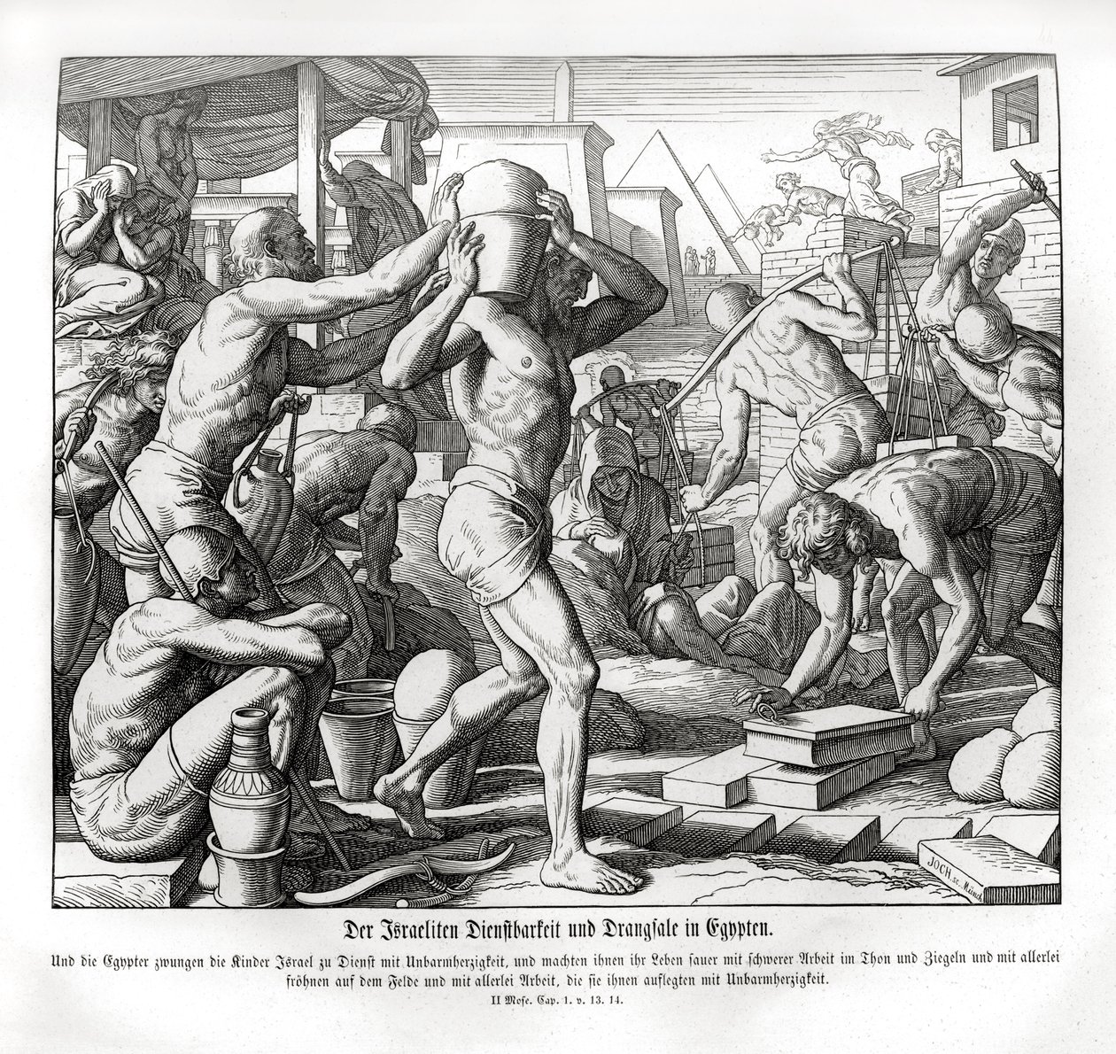 The Israelites are enslaved in Egypt, Exodus by Julius Schnorr von Carolsfeld