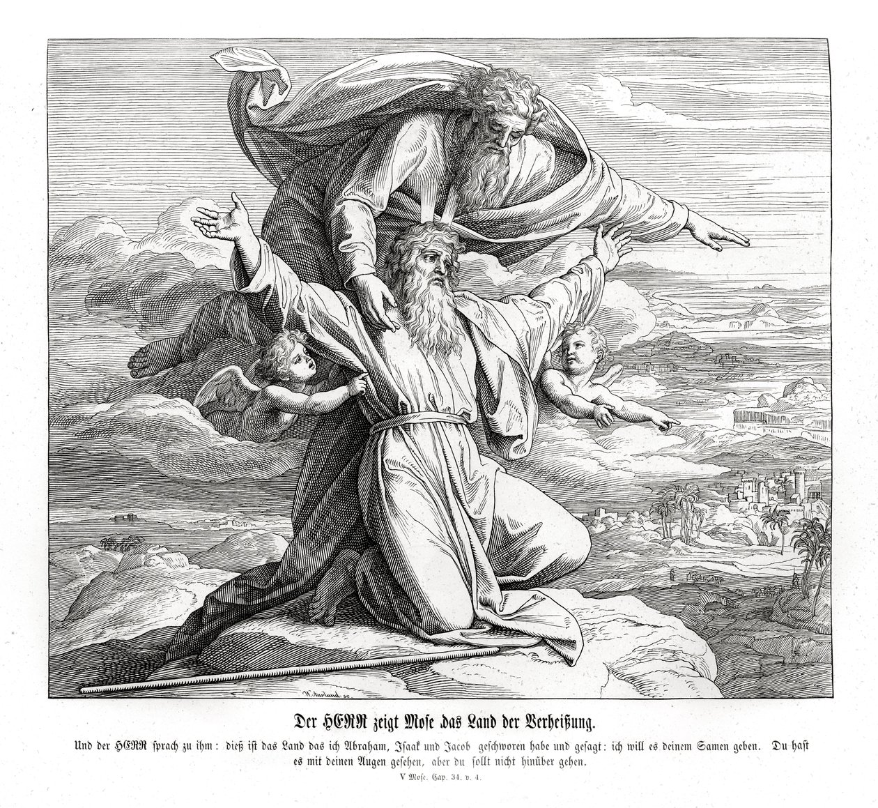 The Lord shows Moses the promised land, Deuteronomy by Julius Schnorr von Carolsfeld