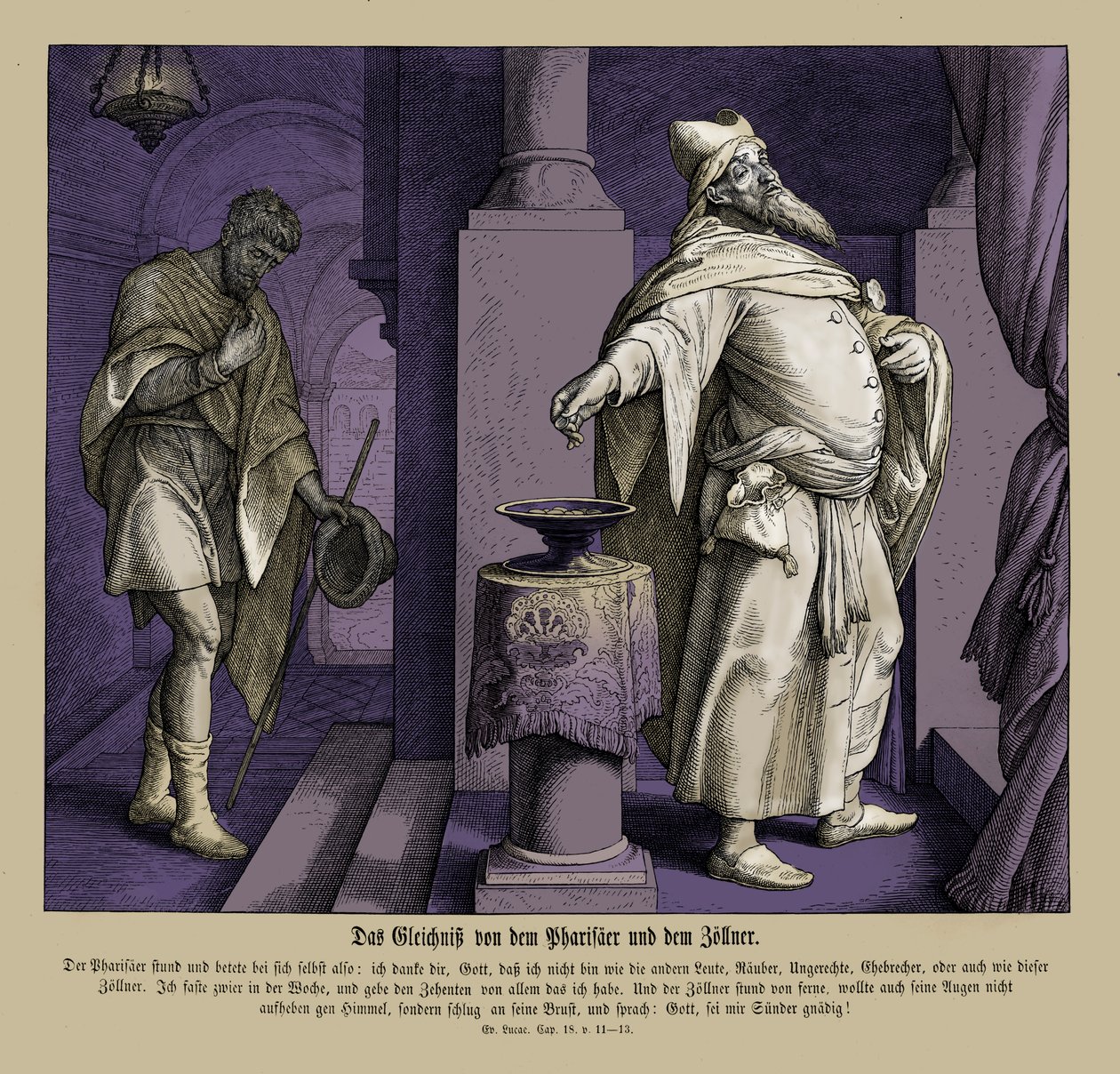 The Pharisee and the publican by Julius Schnorr von Carolsfeld