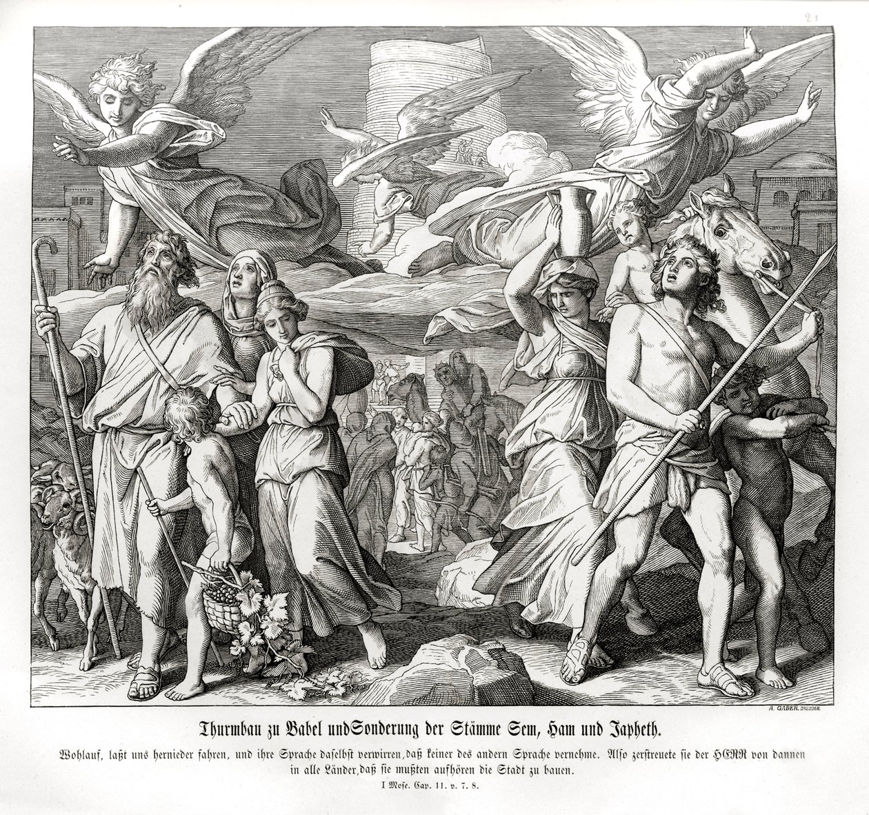 The Tower of Babel, Genesis by Julius Schnorr von Carolsfeld