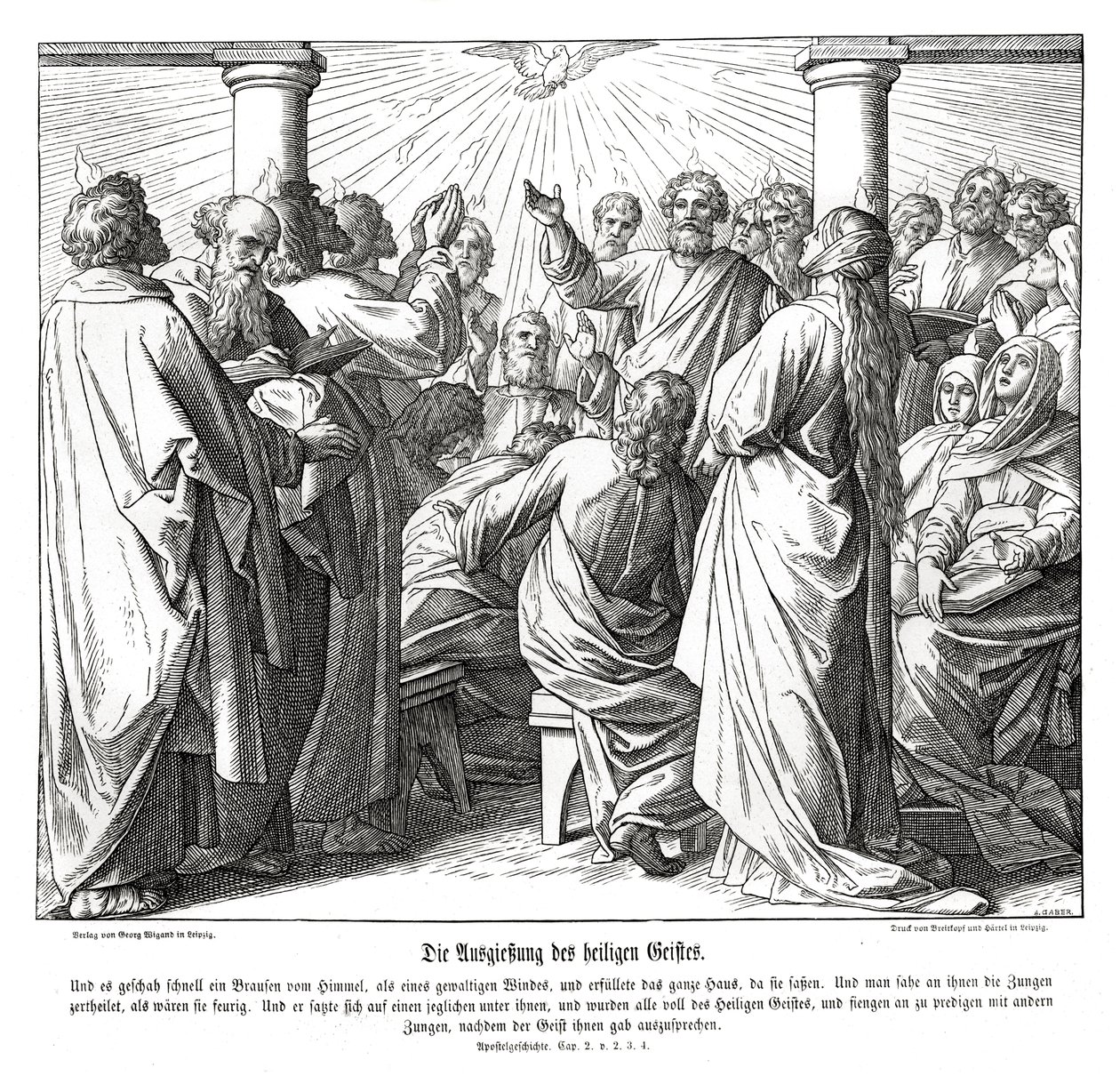 The Apostles are Filled with the Holy Ghost, Acts by Julius Schnorr von Carolsfeld