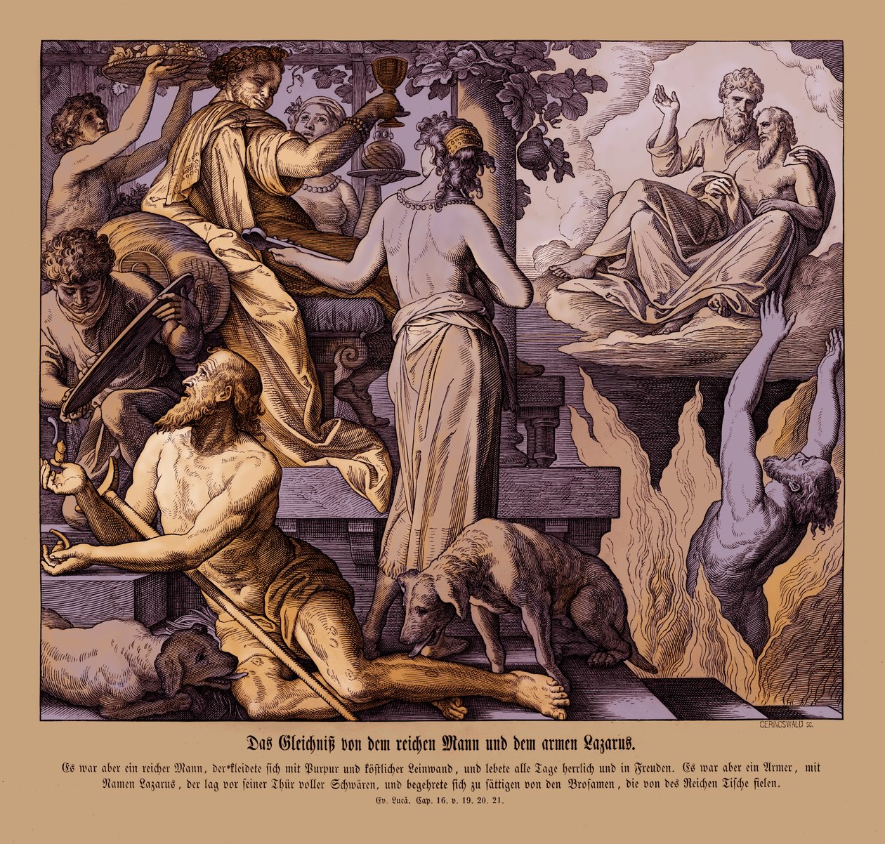 The rich man and the beggar Lazarus by Julius Schnorr von Carolsfeld