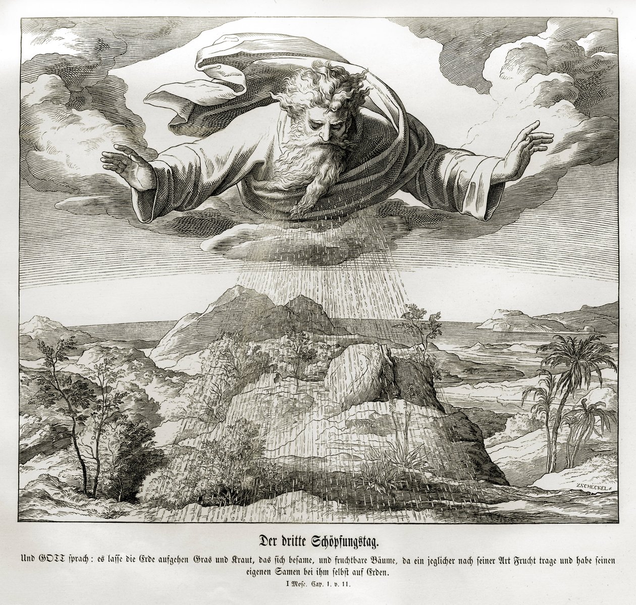 Third Day of Creation, Genesis by Julius Schnorr von Carolsfeld