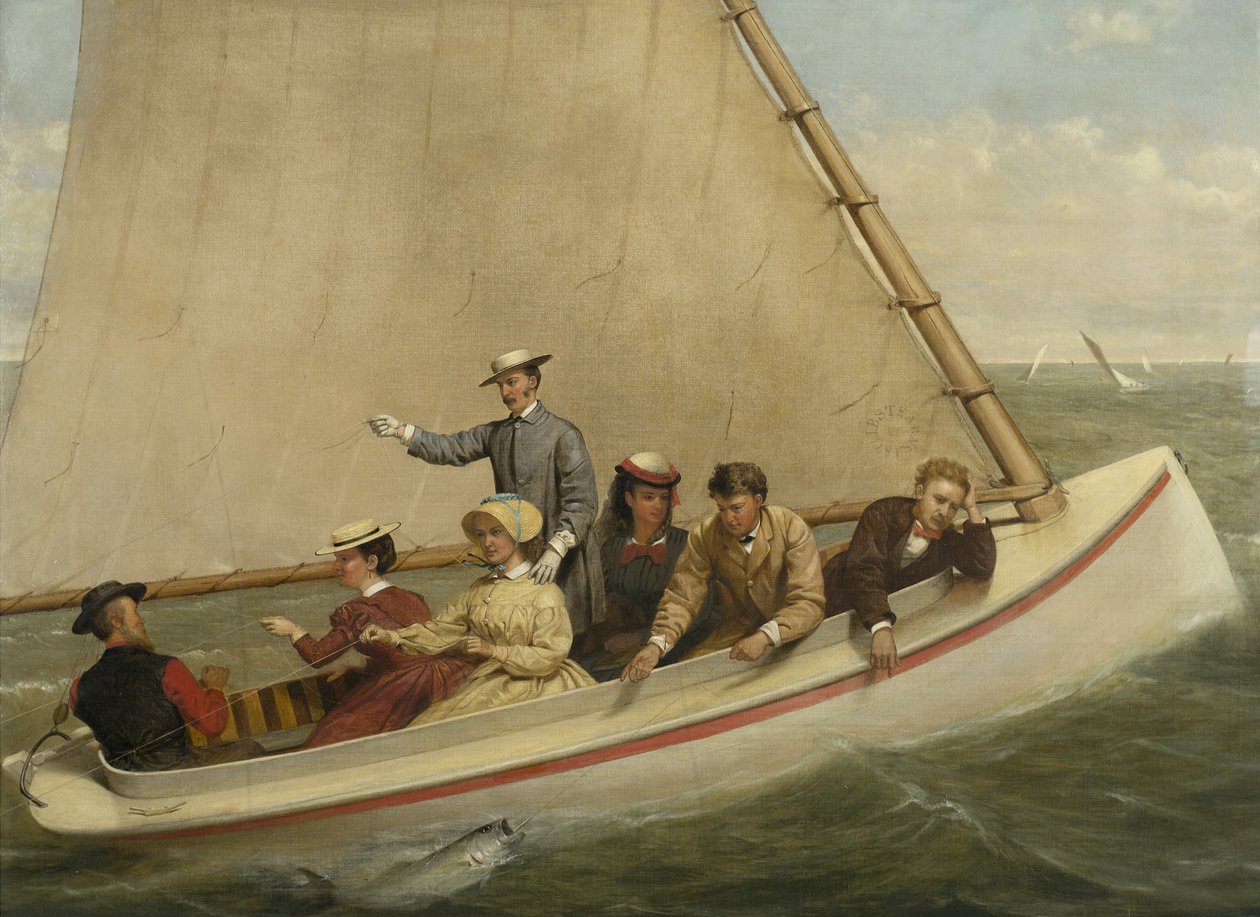 Fishing in a Catboat in Great South Bay, 1871