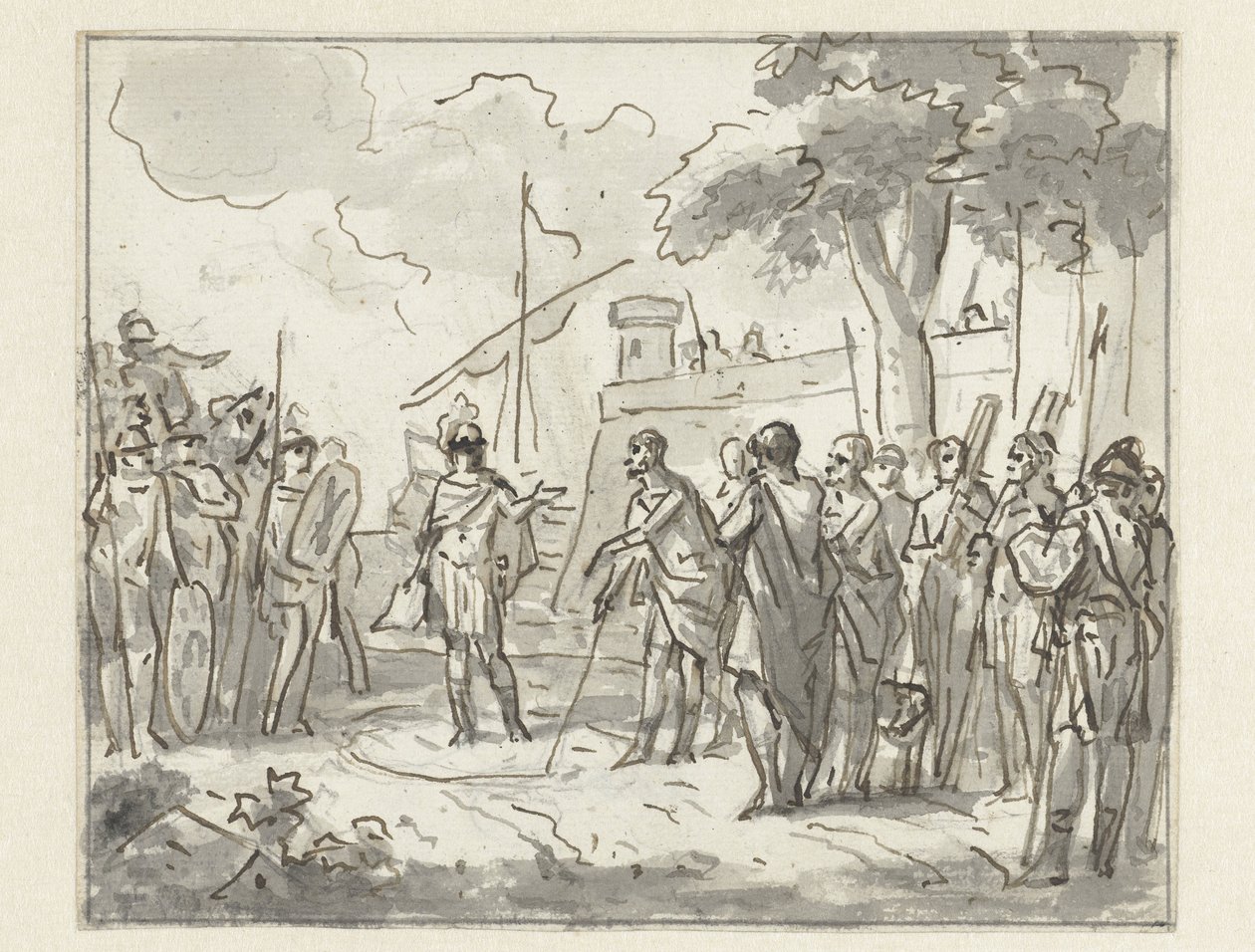 Laenas Draws a Circle around Antiochus IV Epiphanes in the Sand by Jurriaan Andriessen