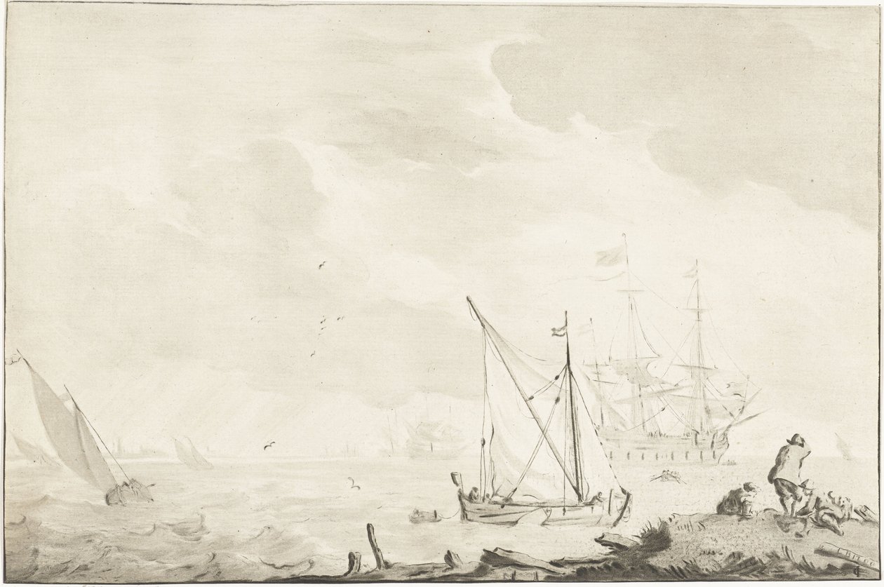 Warship by the Shore by Jurriaan Cootwijck
