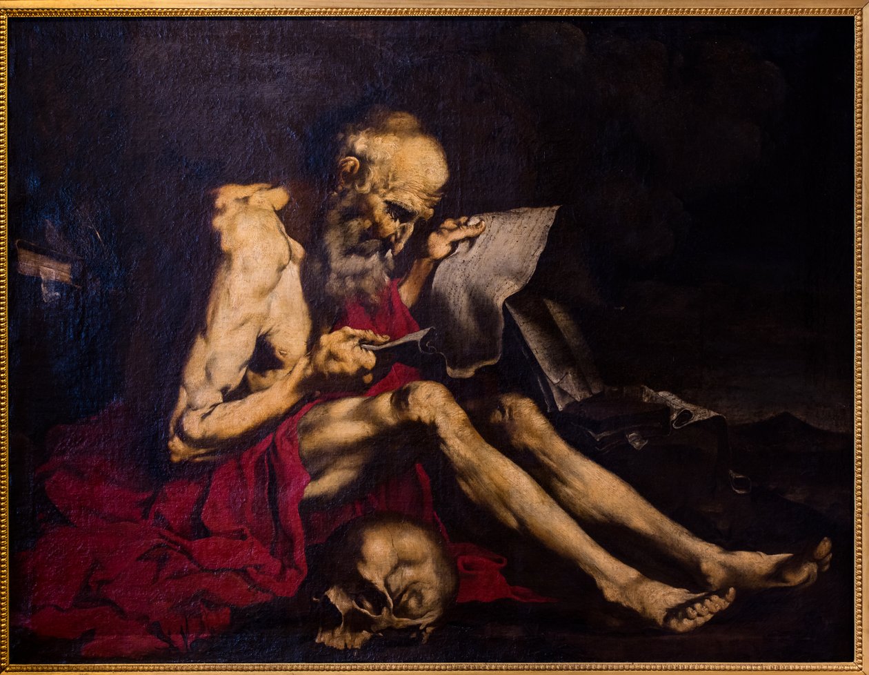 Saint Jerome Reading by Jusepe de (1591-1652) Ribera