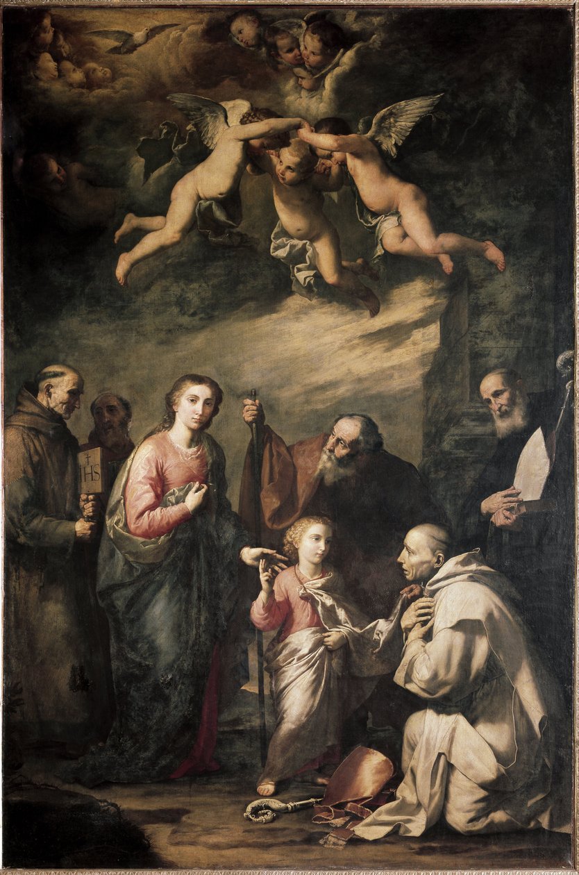 The Holy Family with Saint Bruno of Cologne and Other Saints by Jusepe de Ribera