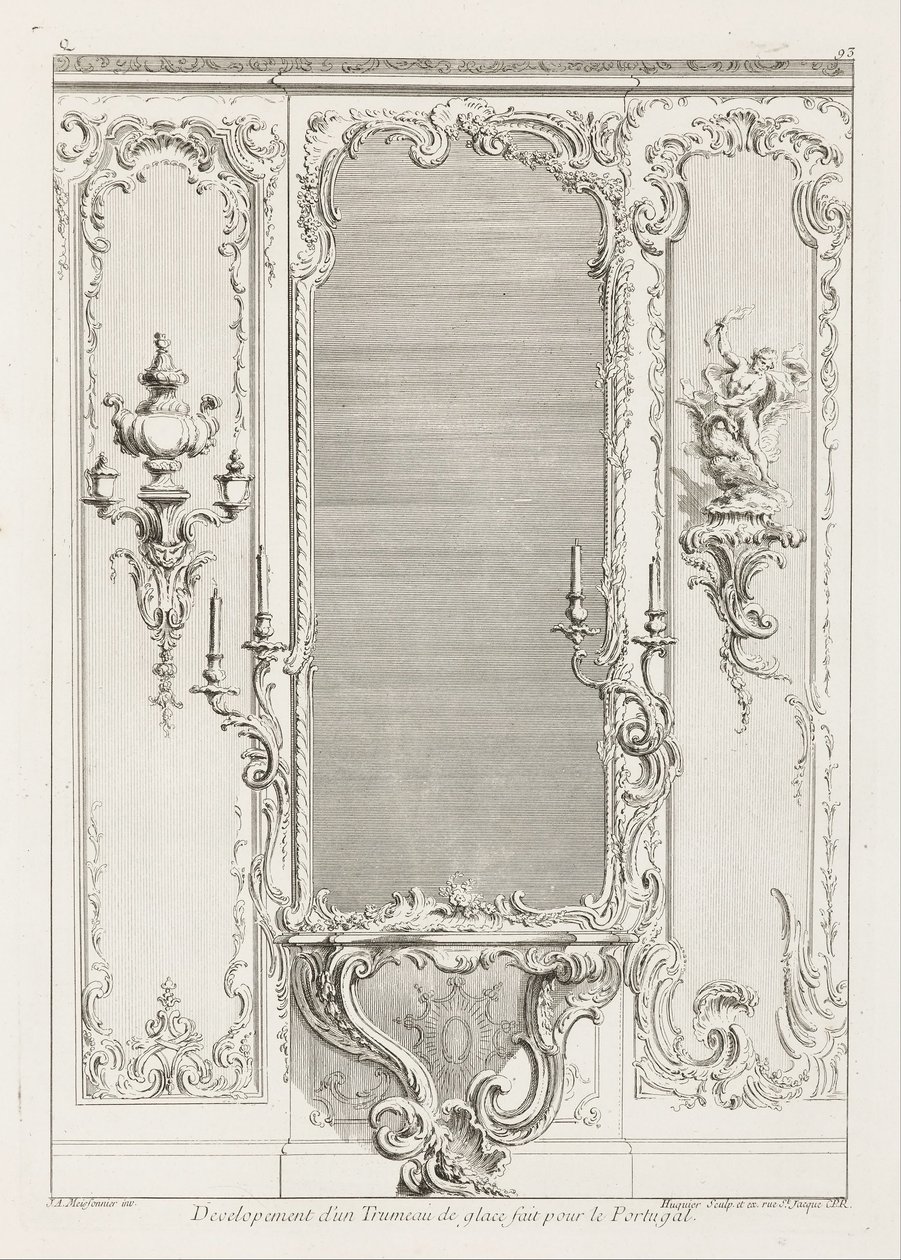 Development of a Trumeau de Glace Made for Portugal; Project of Trumeau with Variant for the Po... by Juste Aurèle Meissonnier