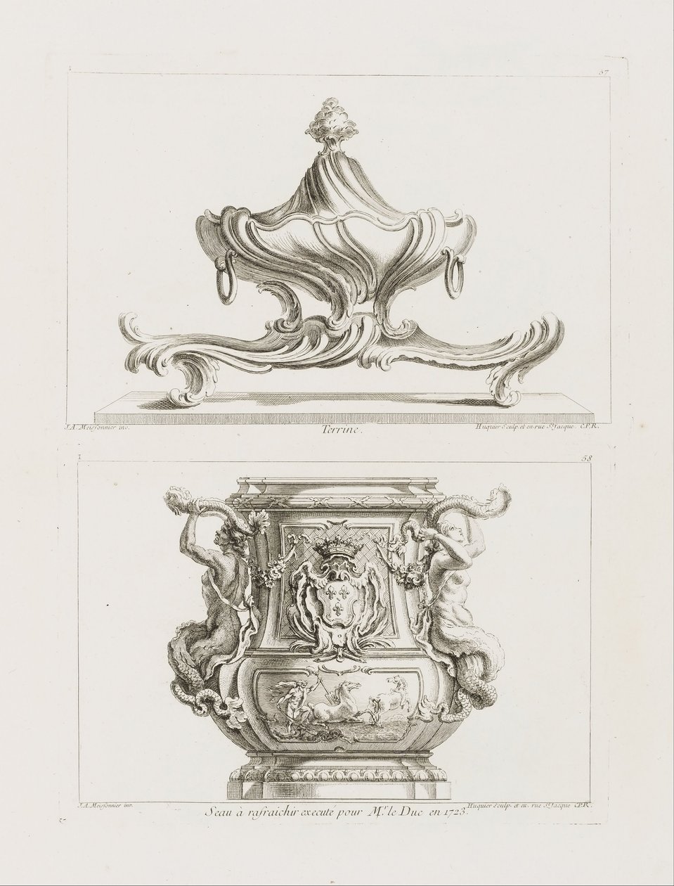 Terrine, plate 57 in Oeuvre de Juste-Aurele Meissonnier by Juste-Aurèle Meissonnier