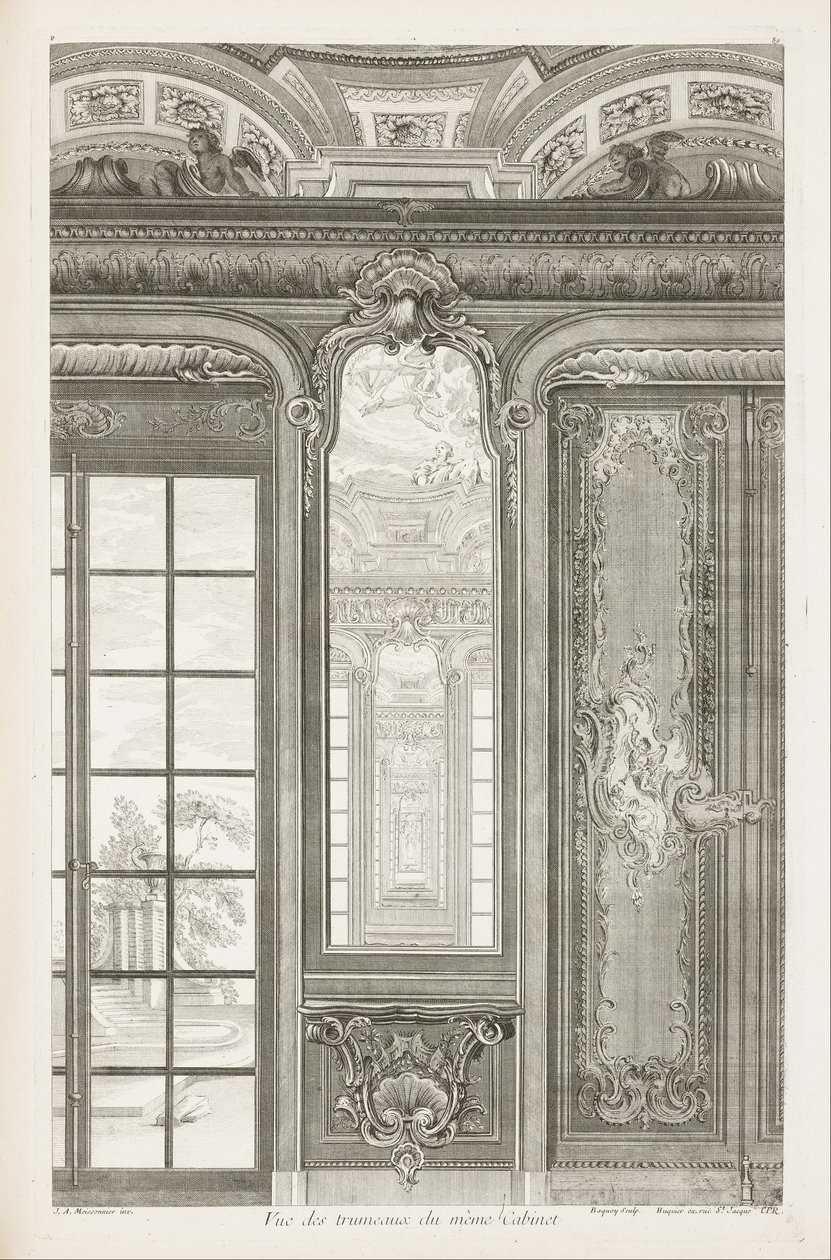 View of the Trumeaux of the Same Cabinet, 3rd Plate by Juste Aurèle Meissonnier