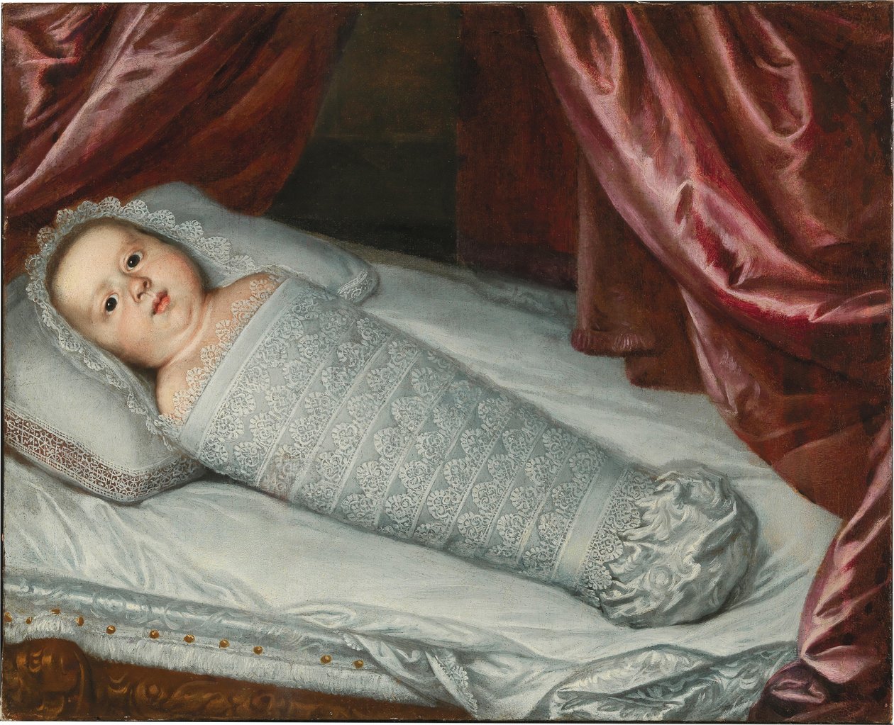 Portrait of the Infant Cosimo III de’ Medici in Swaddling Clothes by Justus Sustermans