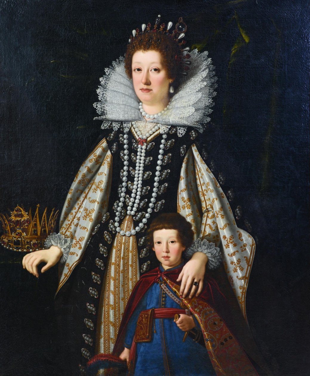 Portrait of Maria Maddalena of Austria and her son Ferdinando in Polish costume by Justus Sustermans