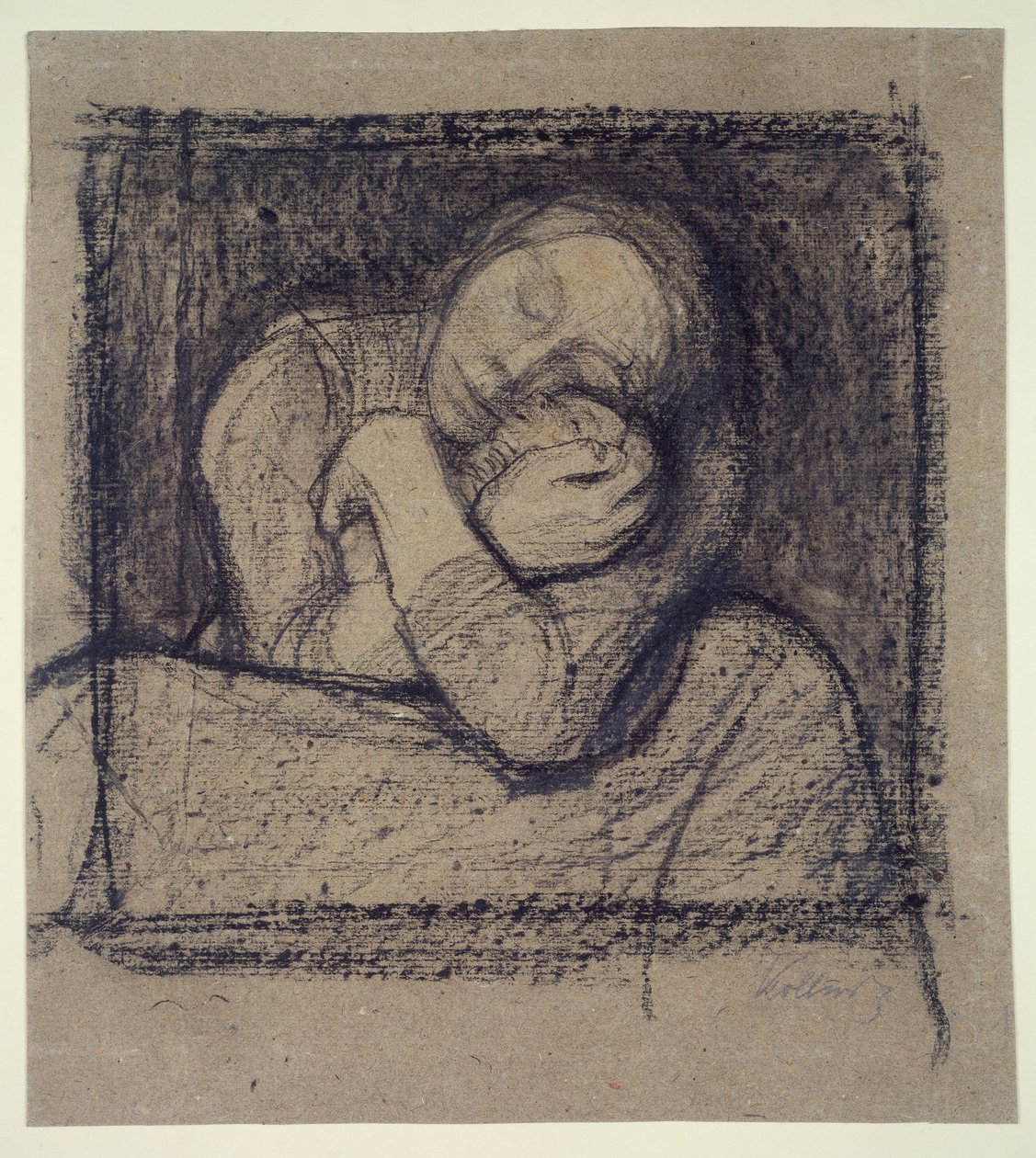 Crouching Mother Holding Her Child Fast by Käthe Kollwitz