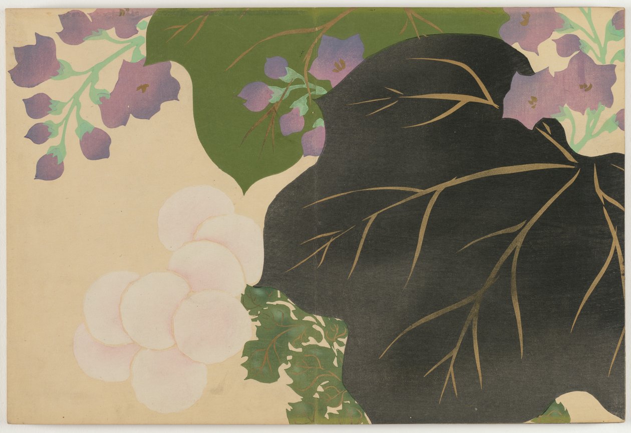 Flowers of a Hundred Worlds: Chrysanthemum and Paulownia by Kamisaka Sekka