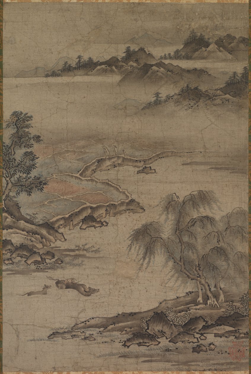 Farming and Herding Buffalo in Summer by Kanô Jushin