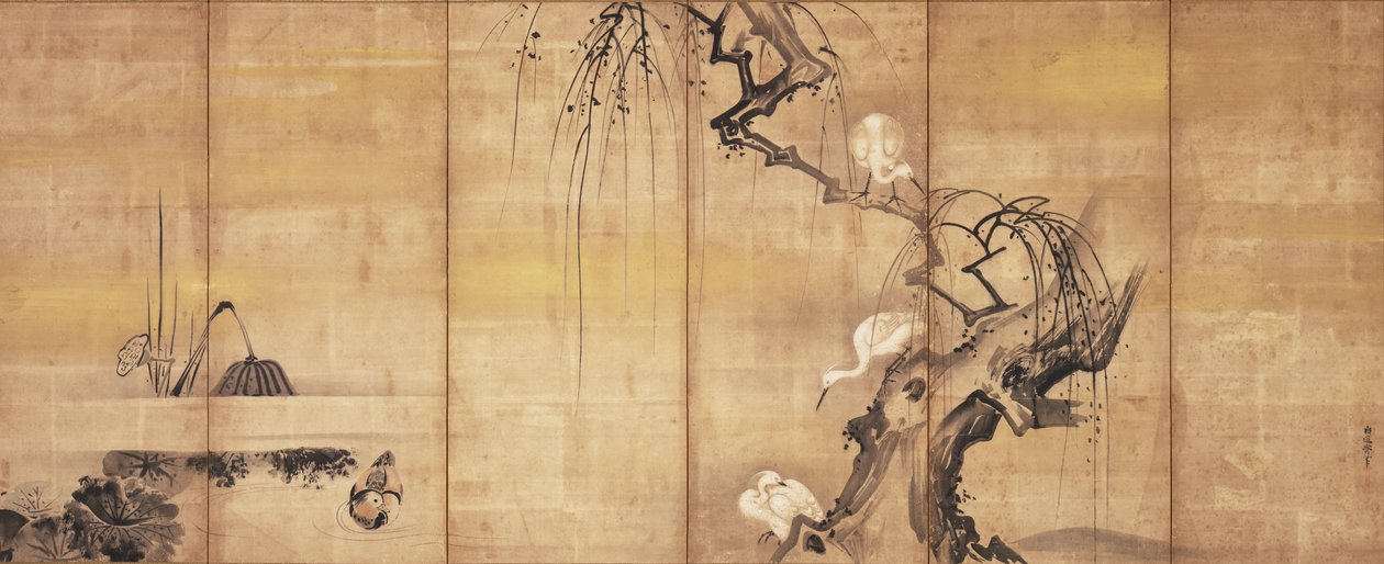 Birds in Landscape, First Half of the 17th Century by Kano Naonobu