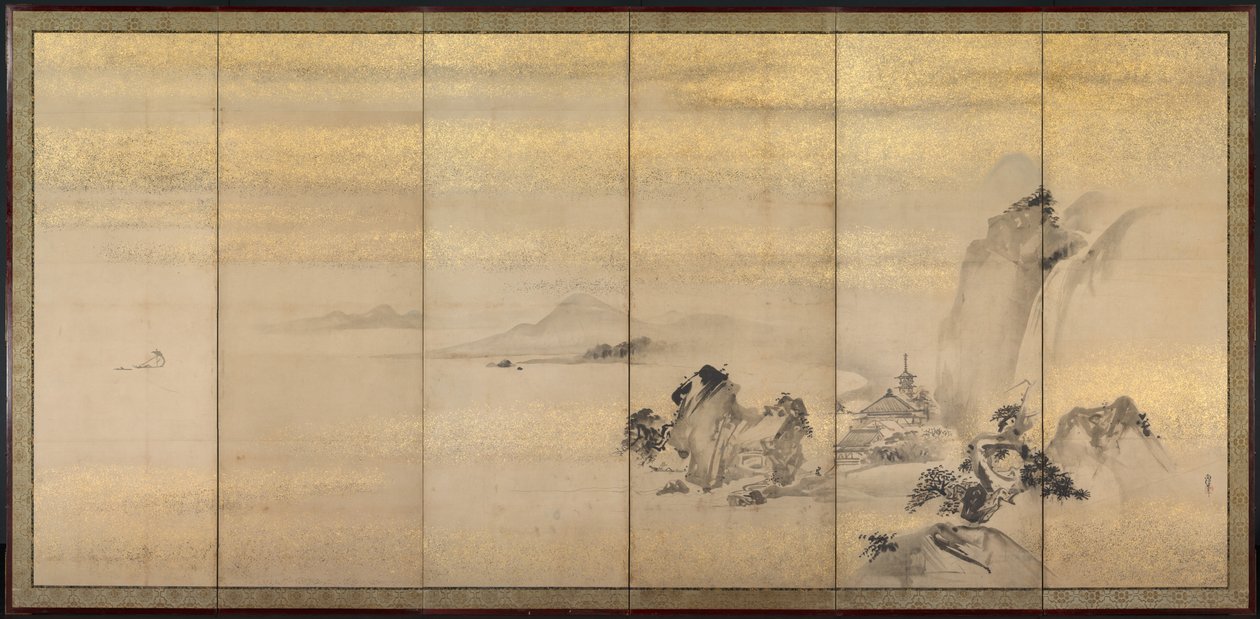 Summer and Winter Landscapes (one of a pair) by Kano Naonobu