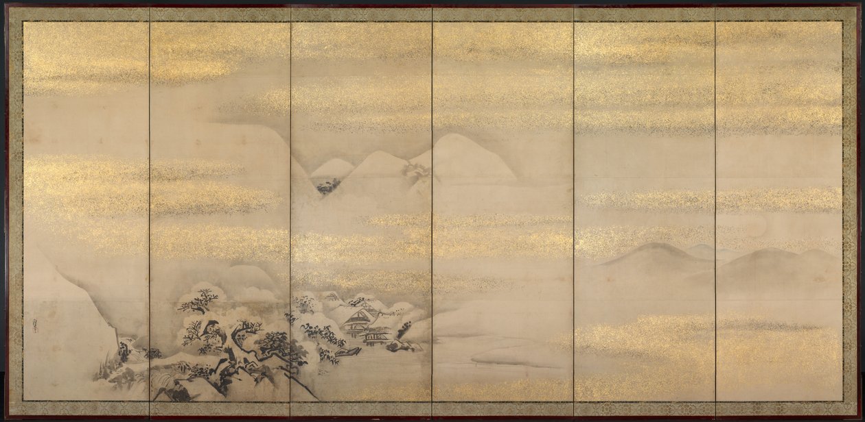 Summer and Winter Landscapes (one of a pair) by Kano Naonobu
