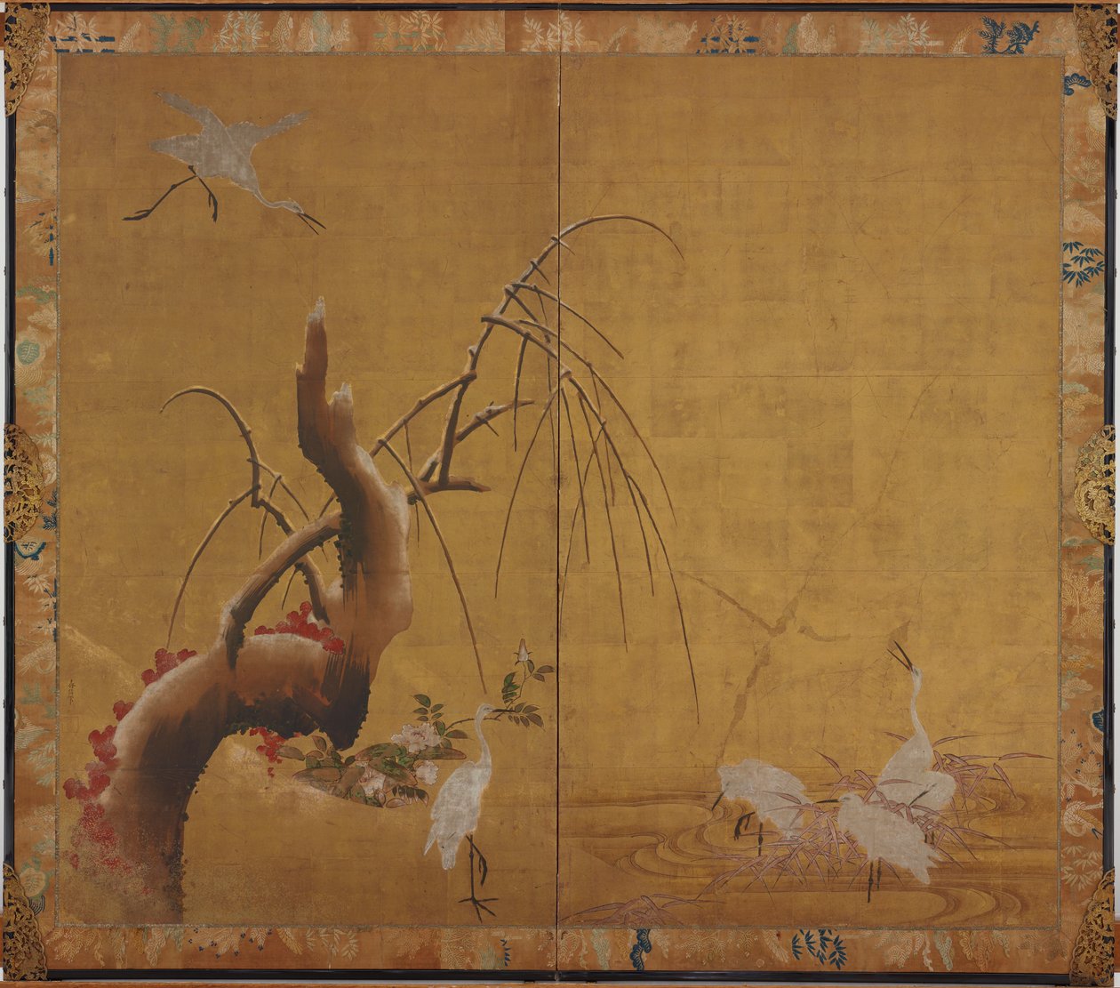 Herons and Old Willow by Kano Sadanobu