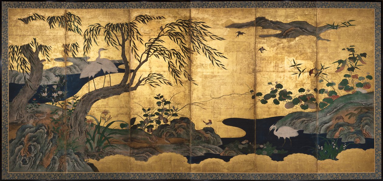 Birds and Flowers, Late 16th Century by Kano Shoei (attr.to)
