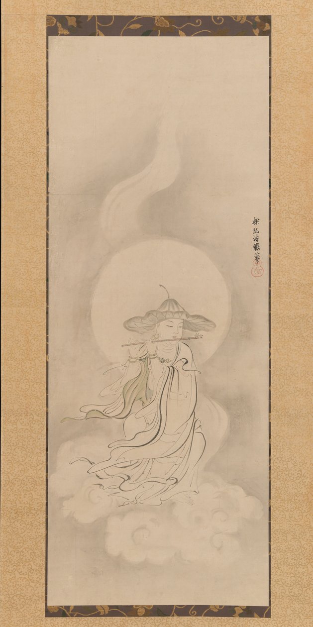 Jizo Bosatsu Playing a Flute by Kanō Tan’yū
