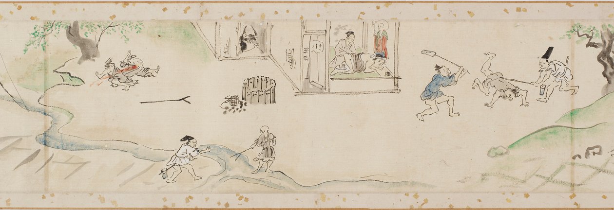 Miracles performed by the bodhisattva Jizo copy of a section of a handscroll, Edo period by Kanō Tan’yū