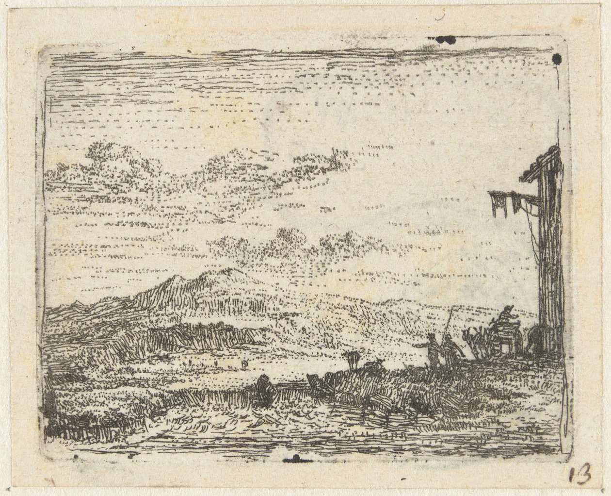 Italianate Landscape with Wagon at an Inn by Karel Du Jardin