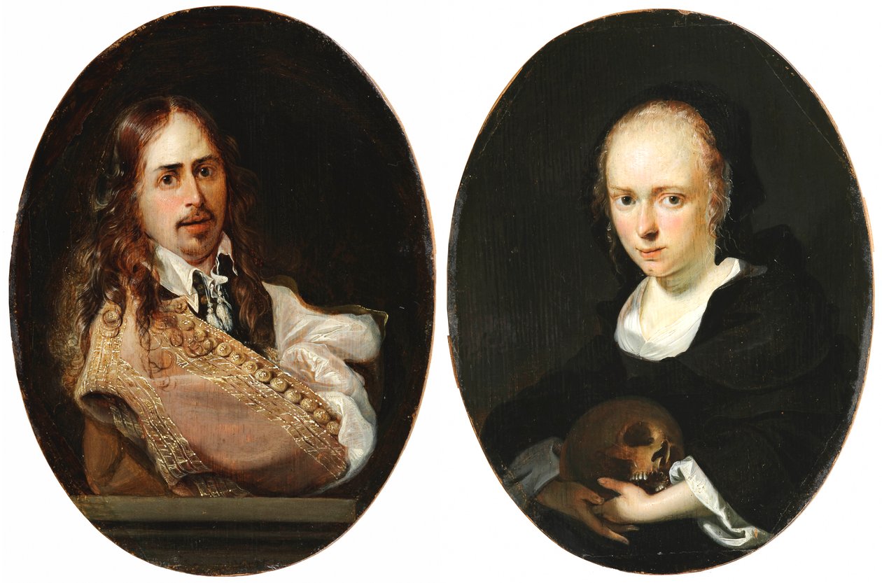 Self-portrait and Portrait of Cornelia Bouwers, the artist’s wife by Karel Slabbaert