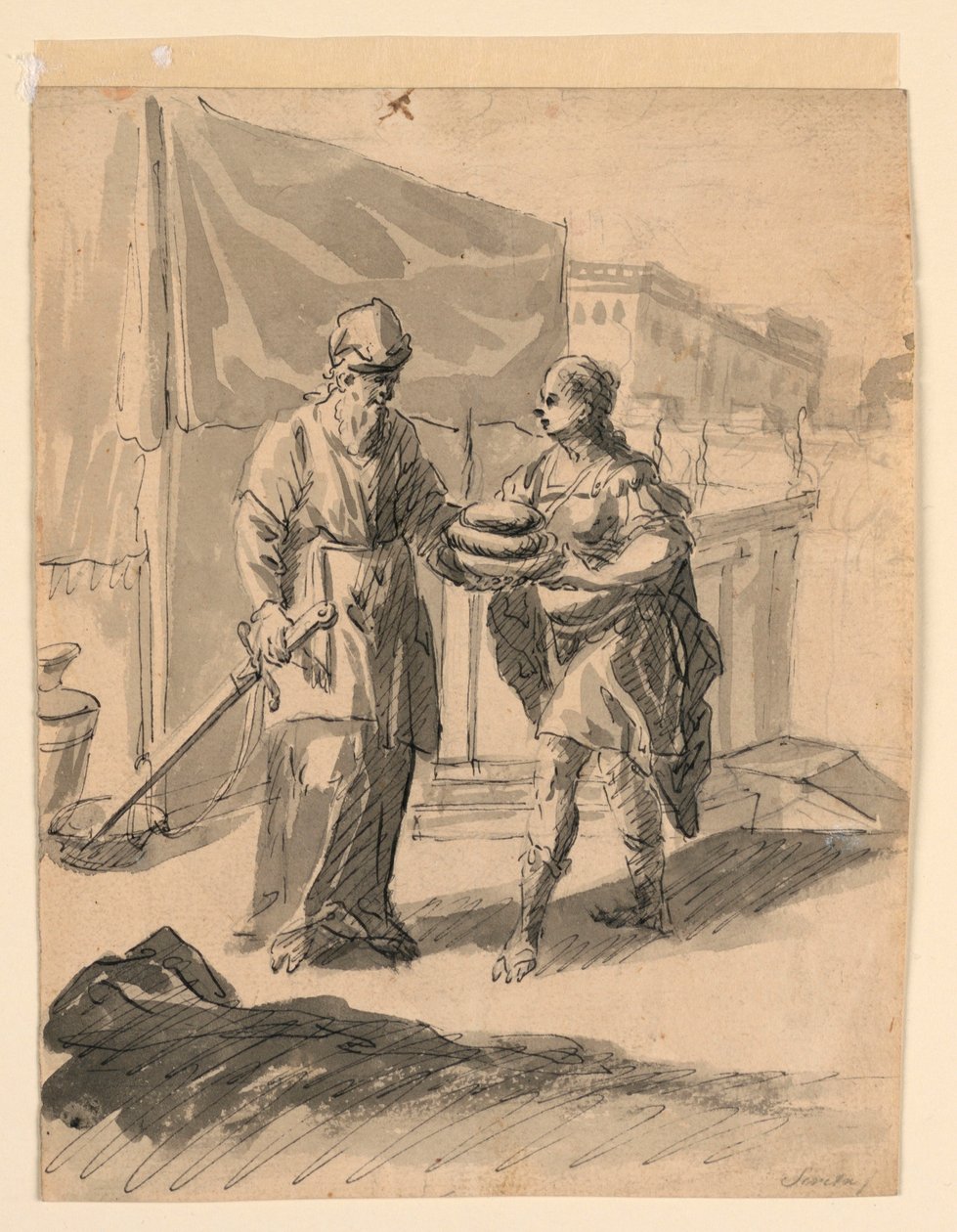 Figure Presenting Loaves to a General, ca. 1650 by Karel Škréta
