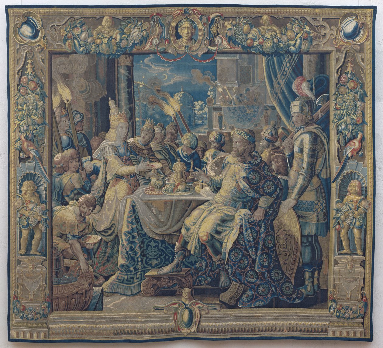 Cleopatra Entertains Anthony by Karel van II (workshop of) Mander