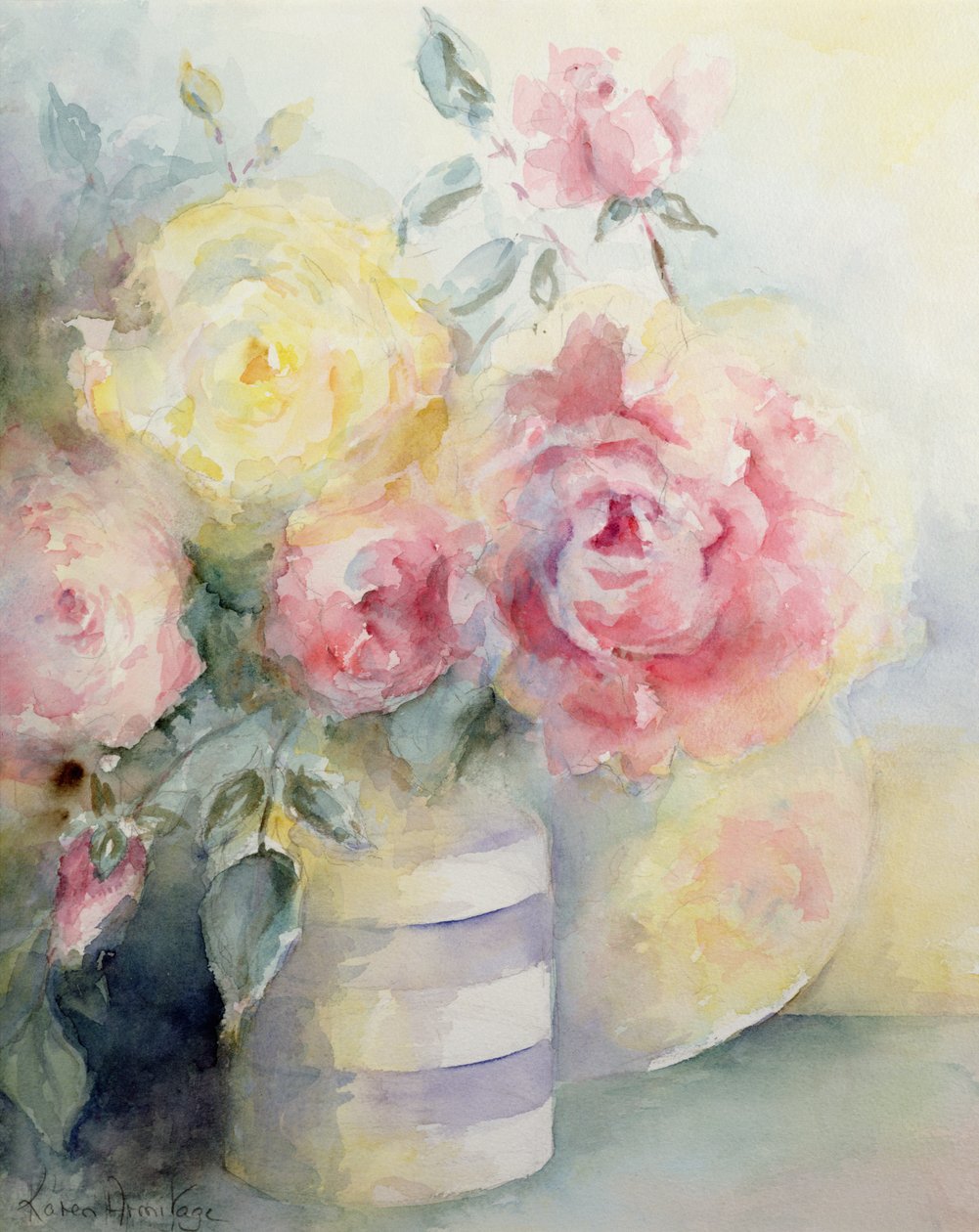 Roses in a Cornish Jug by Karen Armitage
