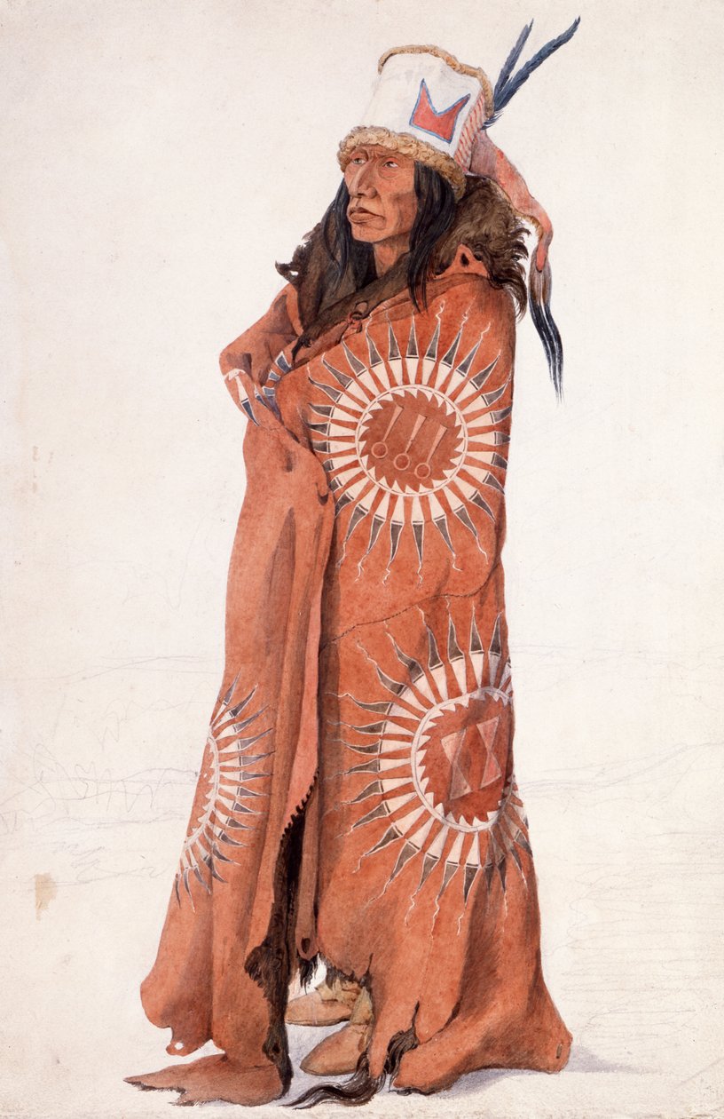Biróhká, Hidatsa Man by Karl Bodmer