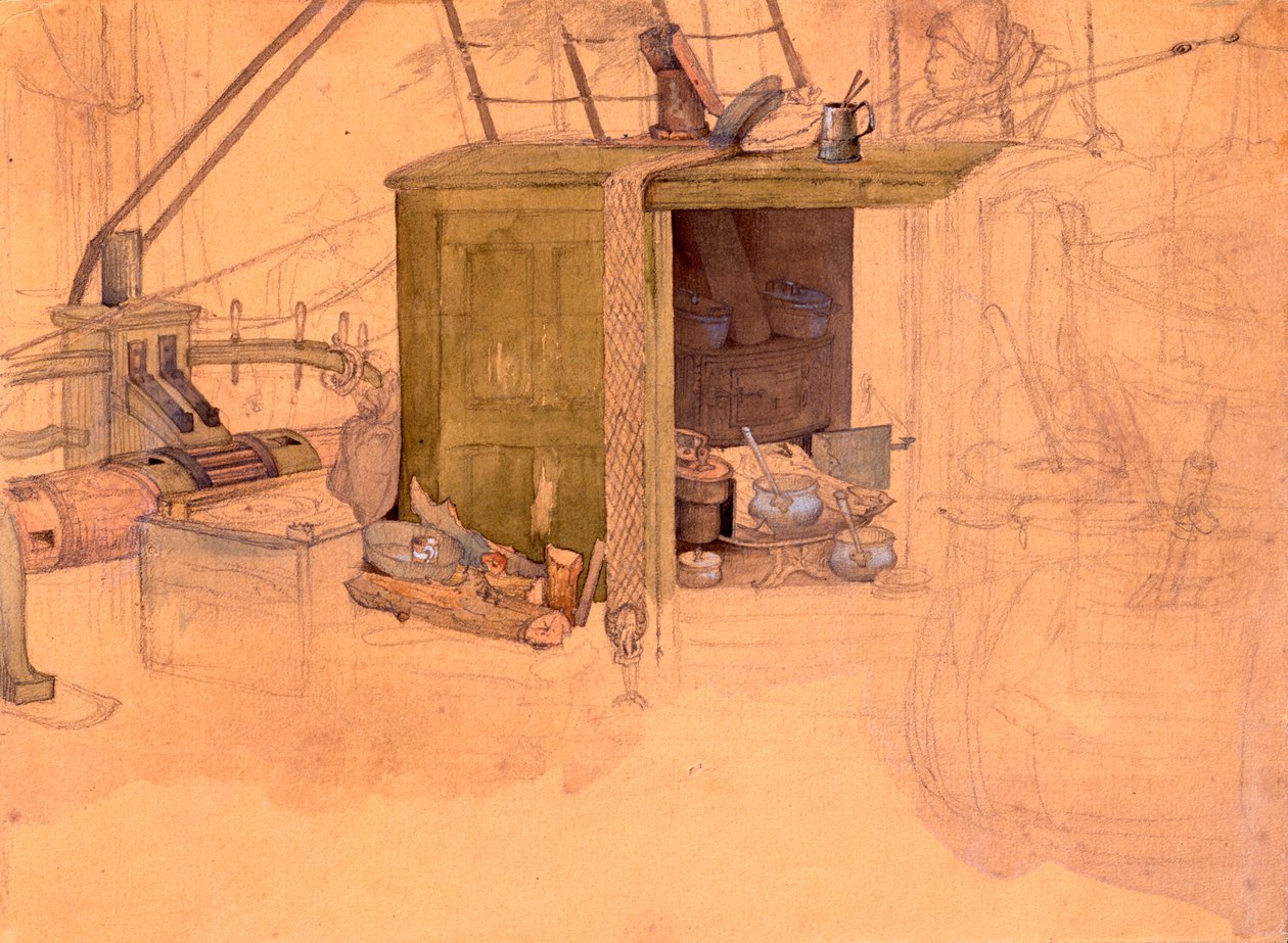 Galley on the Janus by Karl Bodmer