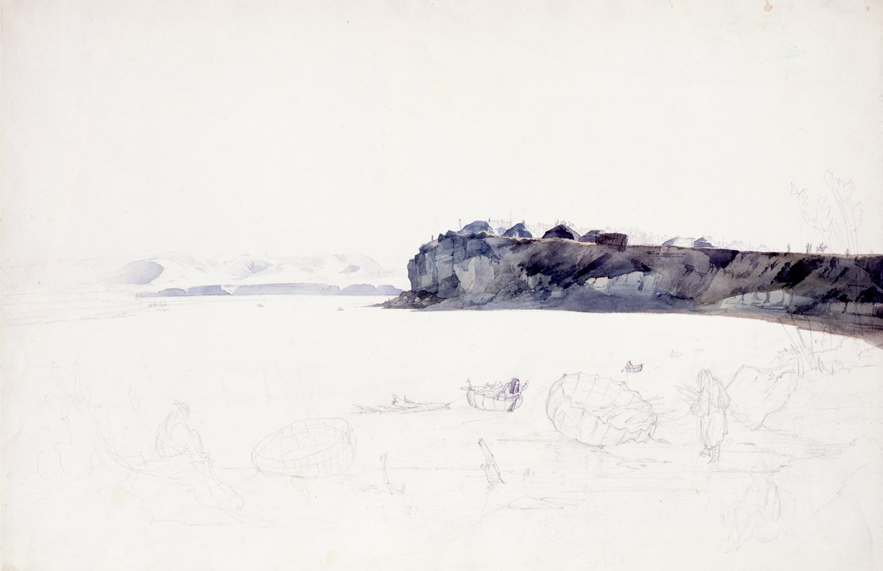 Mih-Tutta-Hang-kusch, Mandan Village by Karl Bodmer