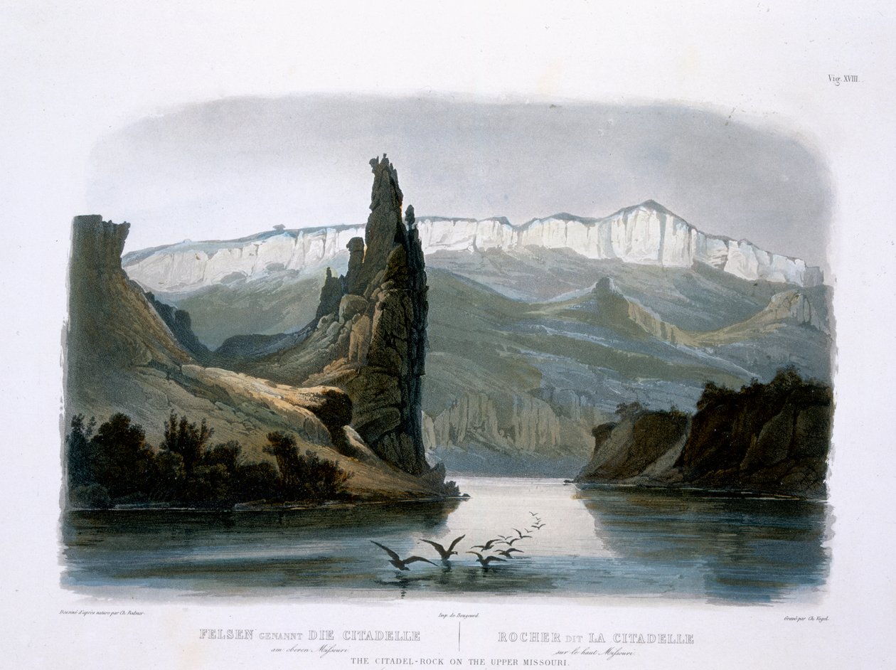 The Citadel Rock on the Upper Missouri, plate 18 from Volume 1 of 