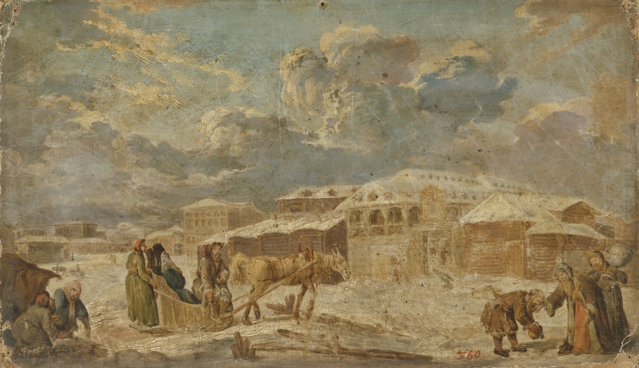 City Square in Winter, Second Half of the 18th century by Karl Friedrich Knappe