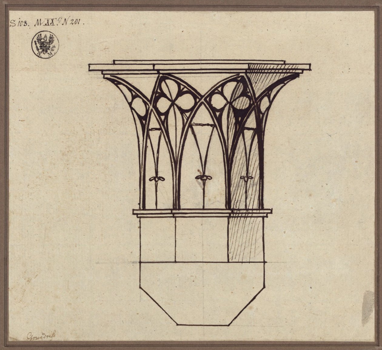 Octagonal Column Capital by Karl Friedrich Schinkel