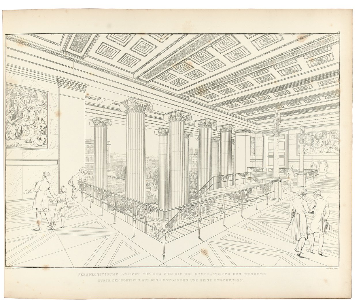 Altes Museum Berlin: View of the Staircase by Karl Friedrich Schinkel