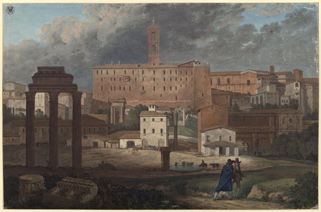 View of the Capitoline Hill in Rome from Campo Vaccino by Karl Friedrich Schinkel