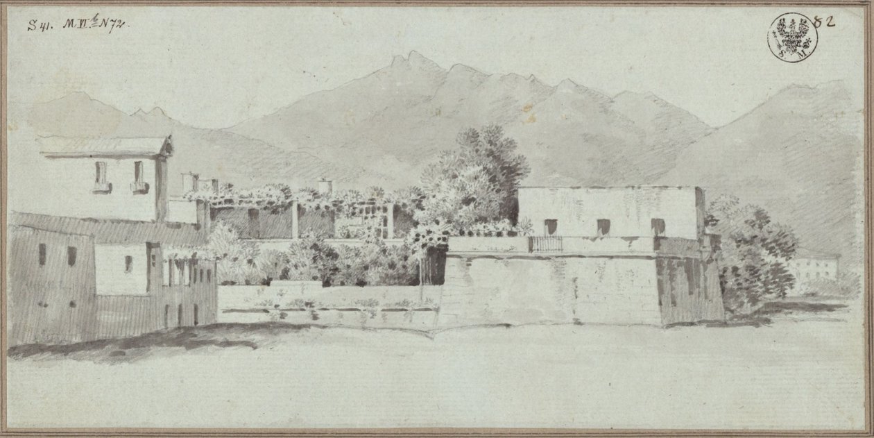 View of a Country House, Probably in Sicily by Karl Friedrich Schinkel
