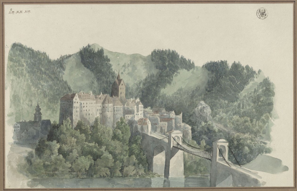 View of Elbogen (Loket) near Karlsbad in Czechia by Karl Friedrich Schinkel